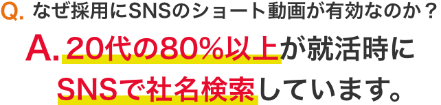 20代の80%以上が就活時にSNSで社名検索しています。